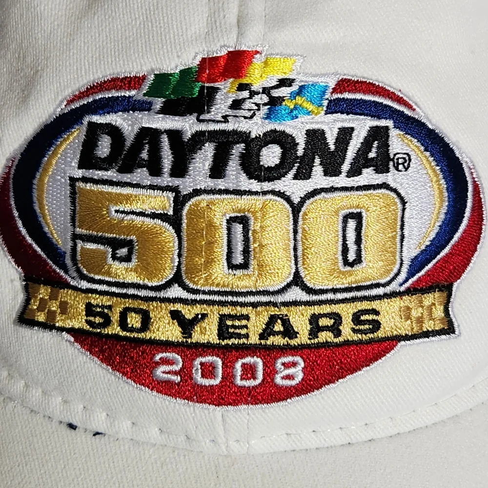 Chase Authentics 50th Annual Daytona 500 02/17_2008 White & Multi Adjustable Cap